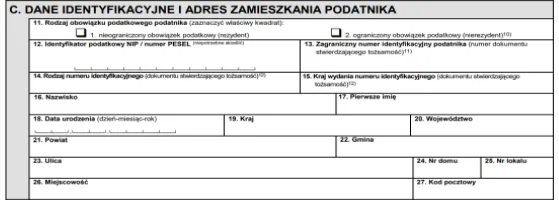 Jak przygotować i złożyć deklarację PIT-11 za 2023 – część C formularza z danymi i adresem podatnika