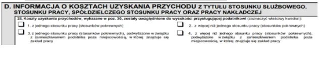 Jak przygotować i złożyć deklarację PIT-11 za 2023 – część D formularza z polem 28 na koszty uzyskania przychodu