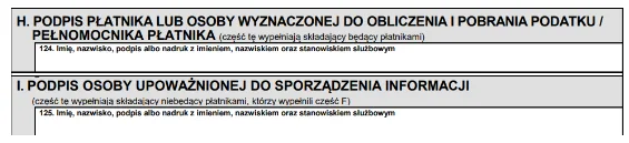 Jak przygotować i złożyć deklarację PIT-11 za 2023 – części H i I formularza z podpisem płatnika lub osoby upoważnionej