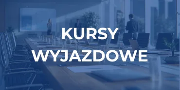 Kursy wyjazdowe dla księgowych i kadrowych – baner „Kursy wyjazdowe” ze zdjęciem sali konferencyjnej