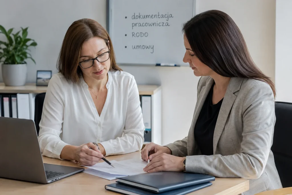 Pracownicy kadrowi biorą udział w kursie kadrowo-płacowym w Gorzowie Wielkopolskim.